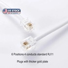 Telephone Extension Line Cord Cable Wire  Land Phone Line  White  25ft  Standard
