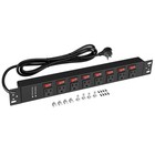 8 Outlet Rack Mount Pdu Power Strip  Surge Protector With Individual Switches  1