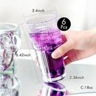 Set Of 6 Ribbed Large Drinking Glasses  18oz Glass Tumbler  Highball Glass Cups