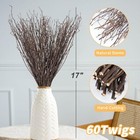 60pcs Real Dried Birch Twigs Branches - 17    Natural Decorative 60  Brown 