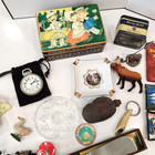 Junk Drawer Lot Of 40  Items Mostly Vintage Smalls Elgin Sharp Arnart Scrimshaw