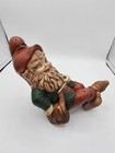 Vintage  Garden Elf Sitting Solid Yard Handpainted Ceramic Gnome 