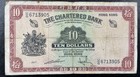 Hong Kong 10 Dollars 1962-1970 The Chartered Bank Note Pick 70c Vintage Hk