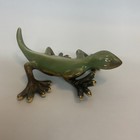 Greentree Golden Pond Collection Gecko Green Brown Gold Ceramic Lizard Figurine 