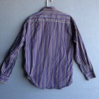 Bugatchi Shirt Adult Extra Large Purple Pin Striped Long Sleeve Button Up