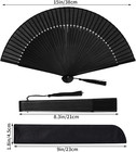Hand Held Bamboo Silk Folding Fan  Chinese Japanese Handheld Fan With Tassel Woo