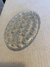 Vintage Oval Clear Glass Flower Frog W   33  Holes