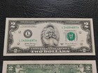 The Santa Claus U s   2 Dollar Bill Money  santa Dollar  Includes One New Card 