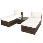5pcs Outdoor Furniture Set Patio Rattan Armless Chair   Ottoman W  Cushion