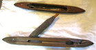 Two Vintage watson  Wood Loom Shuttle Boats Bobbin 19  16    Textile Weaving