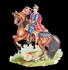Lot Of 3 Antique Victorian Die Cut Scraps horses Riders-military Officer c 1870s