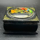 Vintage Russian Palekh Lacquer Box Hand Painted Firebird Folk Tale Black Red
