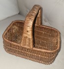 Antique Vintage Small Mini Hand Woven Child   s Basket With Handle