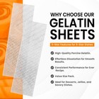 Gold Gelatin Sheets For Baking     20 Count  50 Grams      Unflavored