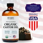Castor Oil 100  Pure Organic Cold Pressed 16 Fl Oz  pack Of 1   Light Yellow