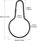 60 Pcs Metal Shower Curtain Hooks  Reusable Hanging Clips black