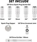 8pcs 3 8 Inch Drive Spark Plug Socket Set 6-point Include Extension Bar Cr-v