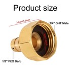 4pcs Solid Brass 1 2  Pex Barb To 3 4  Ght Female Garden Hose Adapter Connect   