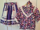 Vtg Nwot Fun And Fancy  Purple Pink Ruffle Eyelet Lace Square Dance Set M