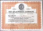 1920 Atlas Wheel Company 10 Shares Stock Certificate