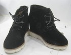 Ladies Black 3 5 high Wedge Heel Lace Up Round Toe  Ankle Boot Women Size 8 5
