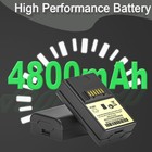 2-pack Rechargeable Battery  4800mah  For Xbox 360 Controller With Dual Charg   