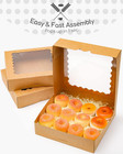 10 x 10 x 2 5  Brown Pie Boxes With Window 50packs Cookie Donut Bakery Box  auto
