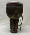 Handmade Custom Ceramic Raku Fired Signed Djembe Dumbek Drum
