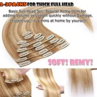 Clip In 100  Real Remy Human Hair Extensions 8 Pieces Brown  ombre Full Head 20 