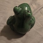 Green Ceramic Frog Figurine Statue Collectible Decor Sculpture