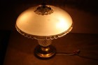 Antique Vintage 40 s -50 s Deco Brass 3 Light Ceiling Light Fixture Chandelier