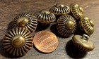 8 Vintage Hollow Puffed Domed Brass Tone Metal Buttons Almost 3 4  18 4mm 14342