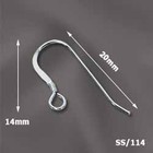 20pc-sterling Silver Earring Hooks wholesale Earring Wires coil Ear Hooks S114