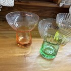 Colovie Multicolor Ribbed Fluted Bowl Glass Cocktail Glasses Set Of 4