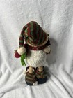 Vintage  let It Snow  Yarn Fabric Snowman Figurine 12-1 2    Tall