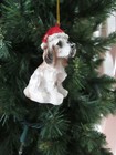4  Cocker Spaniel Pet Dog W Santa Hat Christmas Ornament  New  