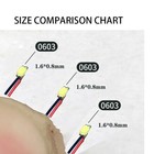 50pcs Pre Wired Warm White  0603 Smd Leds Lighting Kit Pre-soldered Micro Leds