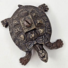 3    Cast Iron Turtle Tortoise Figurine Paperweight Statue Base Vintage Reptile