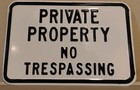 Vintage Embossed Metal Private Property No Trespassing Sign