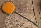 Antique Flapper 1920   s Silk Lollipop Powderpuff W Silk Rosette Floral Center