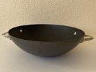Calphalon Flat Bottom Hard Anodized Nonstick Wok 13  Glass Lid Two Handles Towel