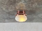 Dollhouse Frosted Ceiling Light Round Copper Wand Battery 1 12 Scale Miniature