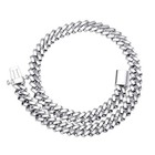 10 18mm Smooth Polished Diamond Cut Cuban Jewelry Set For Men 14k Gold Plated