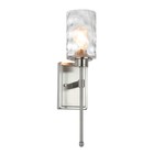 1 Light Sconces Wall Lighting With Glass Bathroom Vanity Light In Brushed Nickel