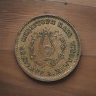 1863 Civil War Store Card Token cwt  Christoph Karl Ny German Eagle On Shield