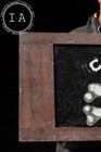 Early 20th Century Reverse-painted Ioof Skull And Bones Glass Sign
