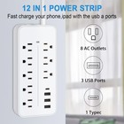 2pcs Us Power Strip Surge Protector 8 Ac Outlets 3 Usb Ports   Type C Port New