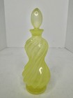 Antique Portieux Vallerysthal Yellow Opaline Vaseline Glass Perfume Bottle