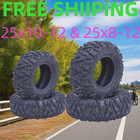    set 4 Front 25x10x12 25x10x12   Rear 25x8-12 25x8-12 Atv Utv Tires Tubeless 6pr