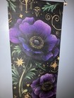 Purple Floral Vertical Wall Hanging Tapestry W  Fringe  Black Green Gold
